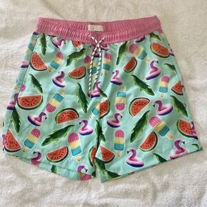 Public Record Swim Trunks Men Sz Small Mint Watermelon Resort Beach Whimsy